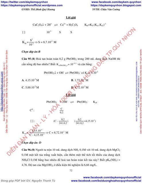 Xây dựng hệ thống câu hỏi trắc nghiệm khách quan hóa vô cơ liên quan đến các đại lượng hằng số cân bằng, độ tan, tích số tan