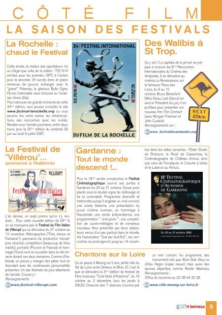 Côté Cinéma n°54 - 4 octobre 2006