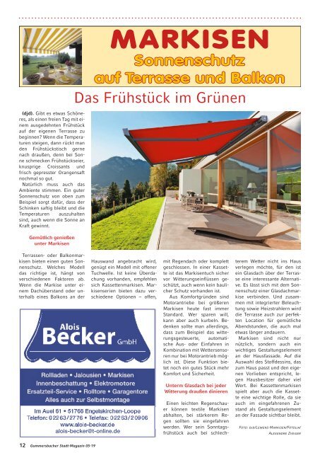 Gummersbacher Stadt-Magazin - Mai/Juni 2019