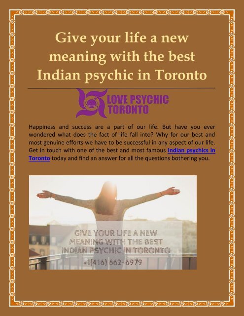Give your life a new meaning with the best india psychic in toronto
