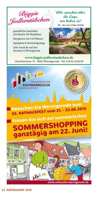 Programm Rathausfest Wernigerode 2019