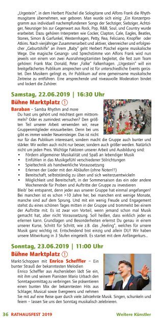 Programm Rathausfest Wernigerode 2019