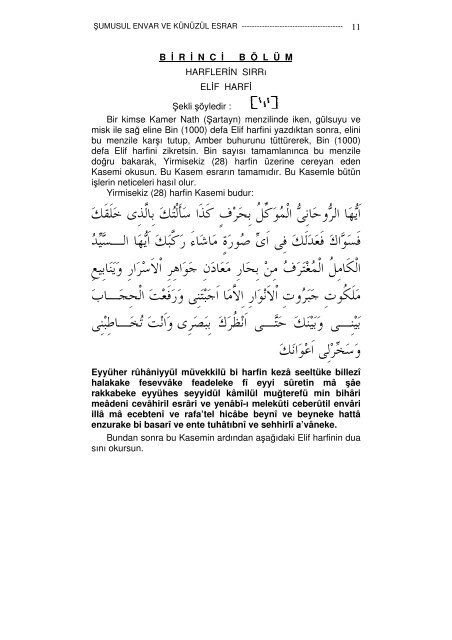 1-Sumusul envar ve kunuzul esrar İbnil Hac Tilmisani Hicri 737 yılı 443 sayfa Çeviri İdris Çelebi