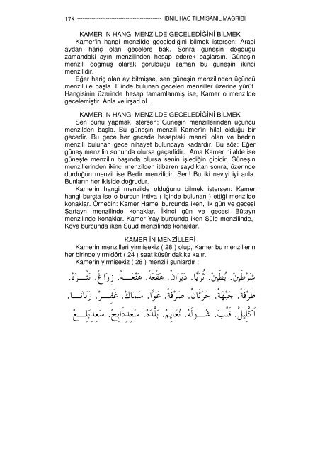 1-Sumusul envar ve kunuzul esrar İbnil Hac Tilmisani Hicri 737 yılı 443 sayfa Çeviri İdris Çelebi