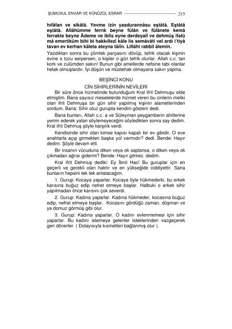 1-Sumusul envar ve kunuzul esrar İbnil Hac Tilmisani Hicri 737 yılı 443 sayfa Çeviri İdris Çelebi