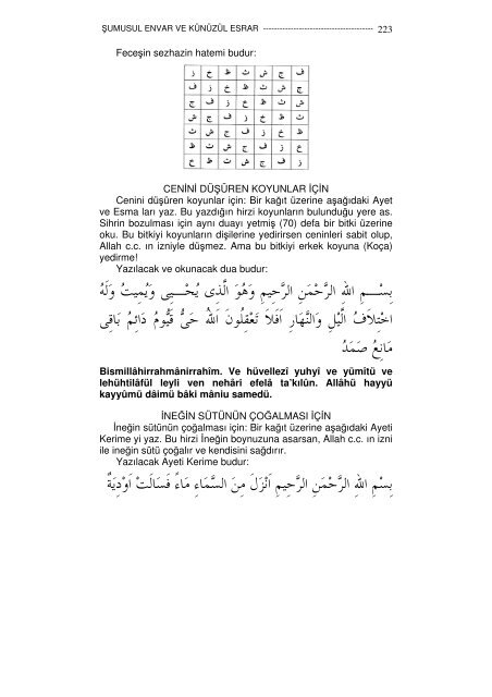 1-Sumusul envar ve kunuzul esrar İbnil Hac Tilmisani Hicri 737 yılı 443 sayfa Çeviri İdris Çelebi