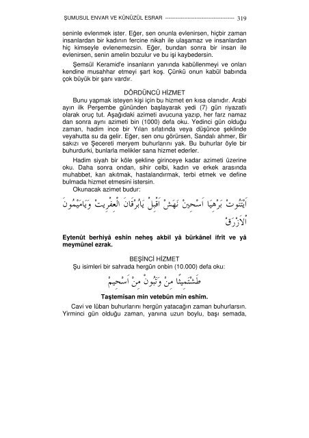 1-Sumusul envar ve kunuzul esrar İbnil Hac Tilmisani Hicri 737 yılı 443 sayfa Çeviri İdris Çelebi