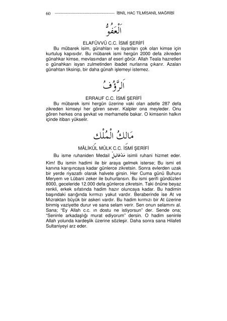 1-Sumusul envar ve kunuzul esrar İbnil Hac Tilmisani Hicri 737 yılı 443 sayfa Çeviri İdris Çelebi