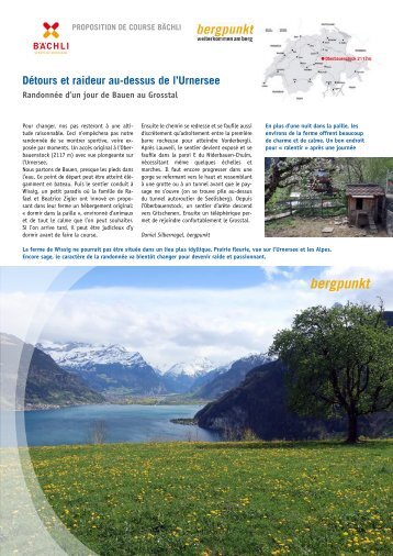 Proposition de la sortie 05.2019 - Détours et raideur au-dessus de l’Urnersee