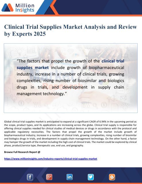Clinical Trial Supplies Market Analysis and Review by Experts 2025
