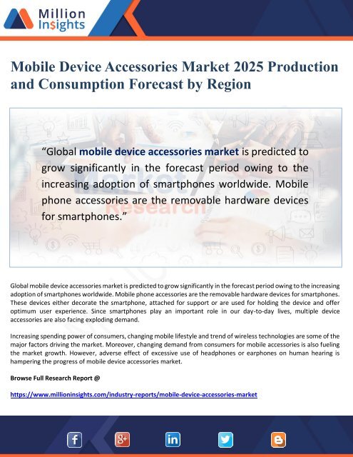 Mobile Device Accessories Market Production Forecast 2025