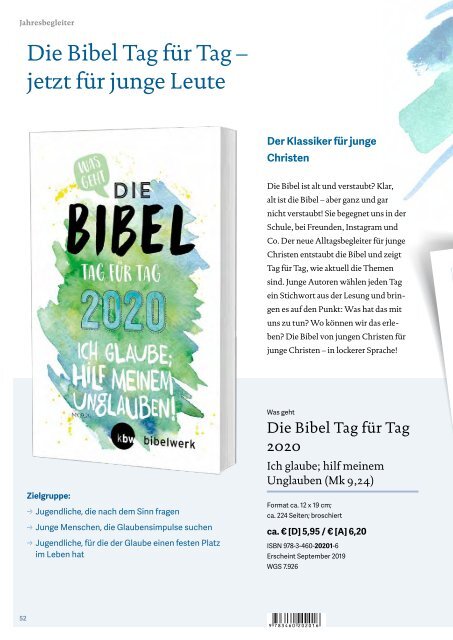 Verlag Kath. Bibelwerk Programm Herbst 2019