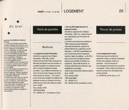 ARCHIEF 1995 - Centrum voor Maatschappelijke Documentatie en Coördinatie - van 16/03 tot 15/05