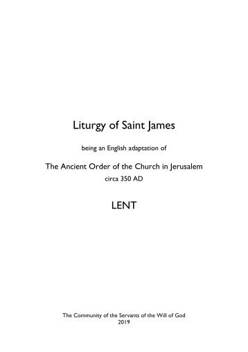 Liturgy of Saint James in Lent