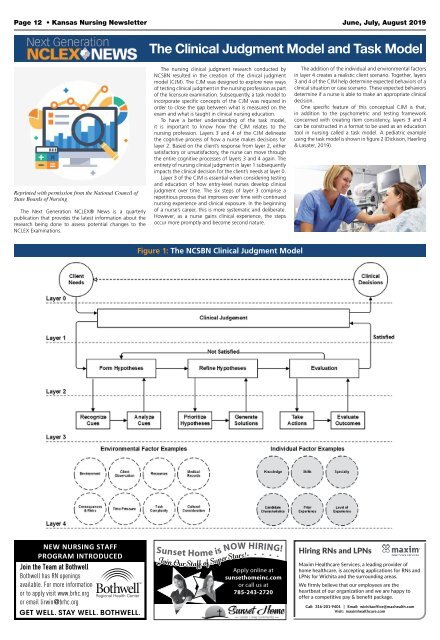 Kansas State Board of Nursing Newsletter - June 2019