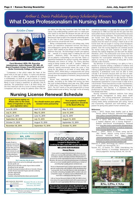 Kansas State Board of Nursing Newsletter - June 2019