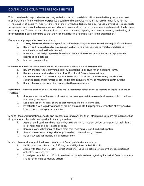 ArtsQuest Board Governance Manual