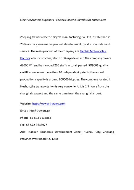 bicycle manufacturing company