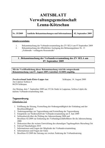 AMTSBLATT Verwaltungsgemeinschaft Leuna ... - Stadt Leuna