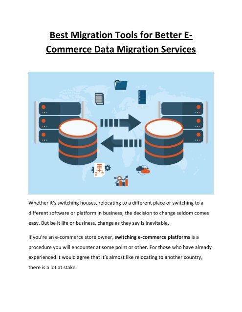 Best Migration Tools for Better E-Commerce Data Migration Services