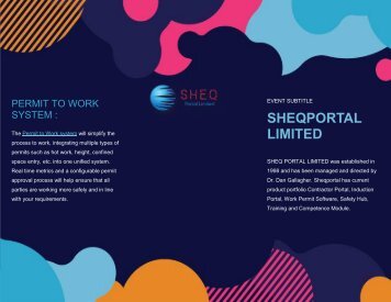 Permit to work system : Sheqportal