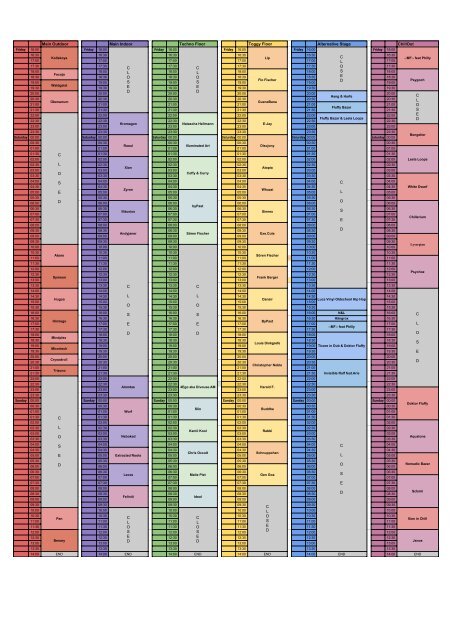 TimeTable Zauberwald Festival 2019