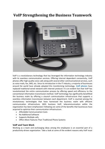 VoIP Strengthening the Business Teamwork