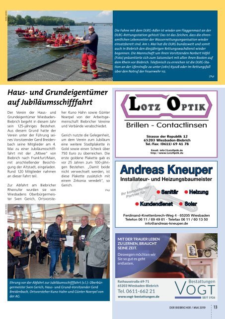 DER BIEBRICHER, Nr. 330, Mai 2019