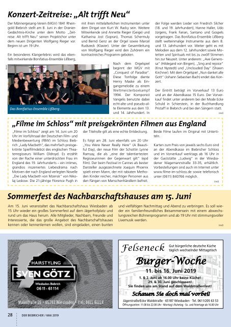 DER BIEBRICHER, Nr. 330, Mai 2019