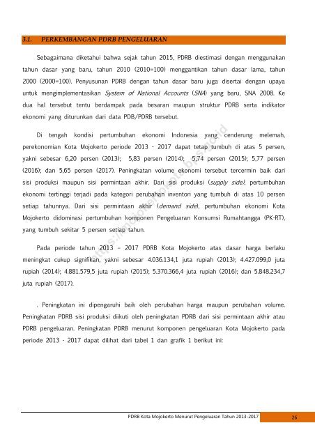 Product Domestik Regional Bruto (PDRB) Kota Mojokerto Menurut Pengeluaran 2013-2017
