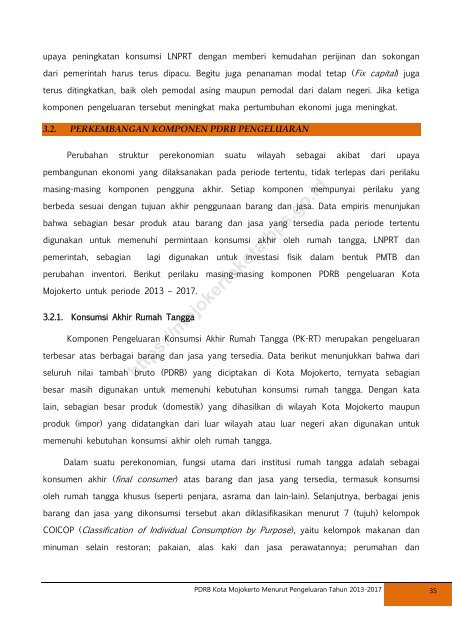 Product Domestik Regional Bruto (PDRB) Kota Mojokerto Menurut Pengeluaran 2013-2017