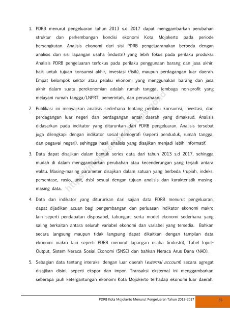 Product Domestik Regional Bruto (PDRB) Kota Mojokerto Menurut Pengeluaran 2013-2017