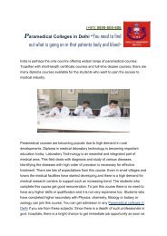 Paramedical Colleges in Delhi