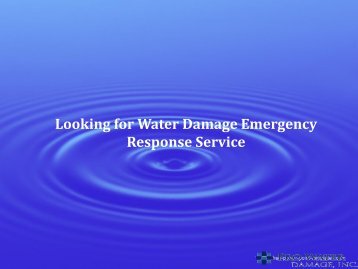 Looking for Water Damage Emergency Response Service