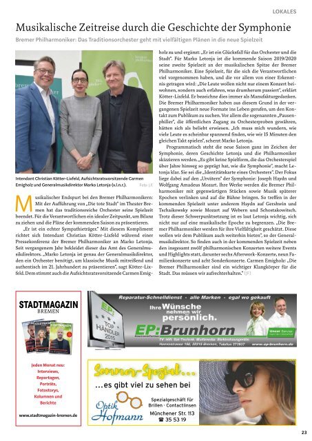 STADTMAGAZIN Bremen Juni 2019