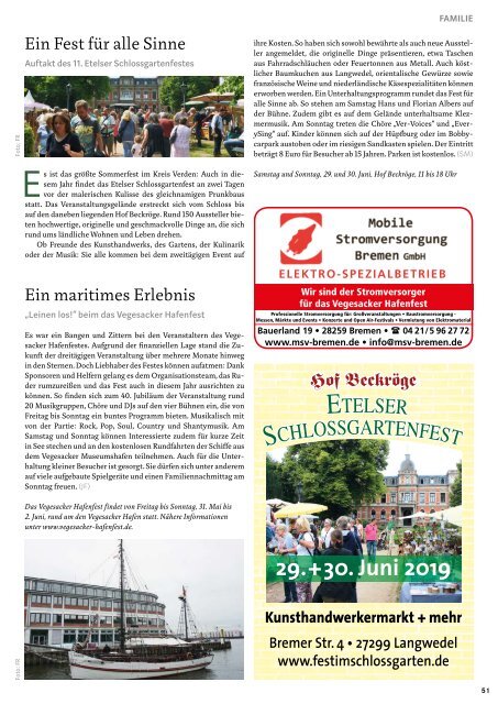 STADTMAGAZIN Bremen Juni 2019