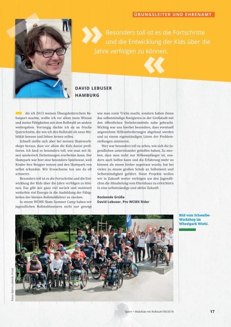 Sport + Mobilität mit Rollstuhl 09/2018