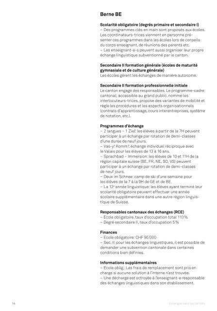 Echanges dans les cantons, Statistiques 2017/18, Movetia