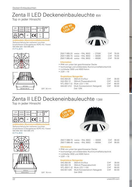 Decken-Einbauleuchten