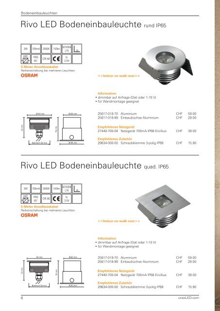 Bodeneinbauleuchten Indoor und Outdoor