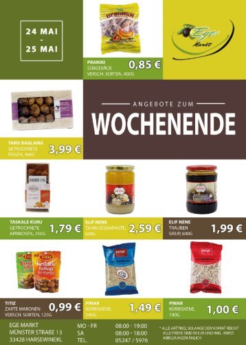 Wochenend Angebote 24.05 - 25.05.19