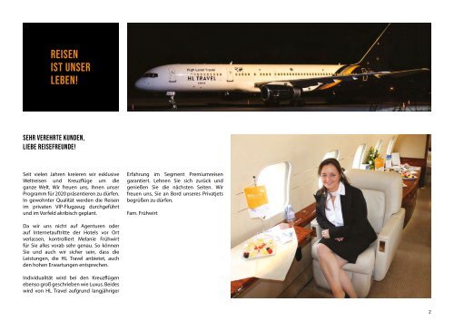 Reisen im privaten VIP-Flugzeug 2020 | HL Travel