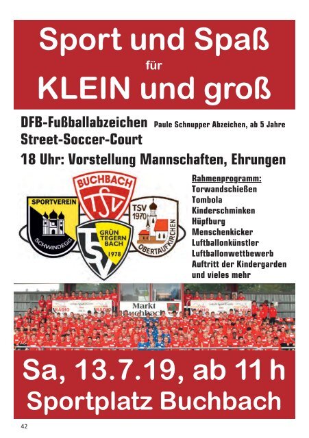 Stadionzeitung TSV Buchbach - VfR Garching