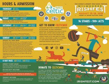 Milwaukee Irish Fest Preliminary Brochure 2019