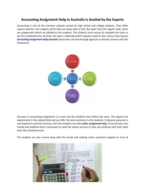 Accounting Assignment Help in Australia is Availed by the Experts-converted