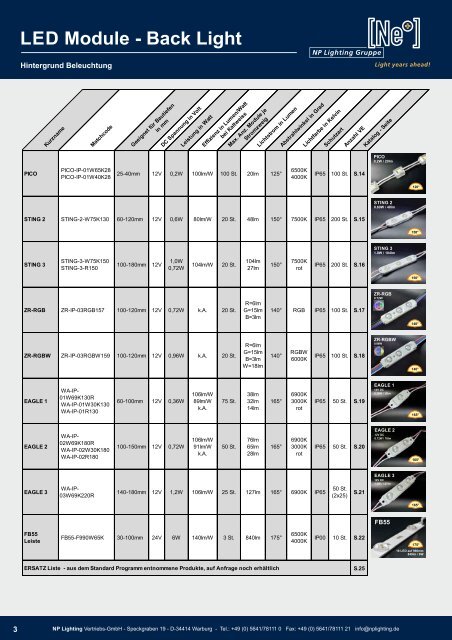 NEW: NP Lighting Katalog 2022 - LED Lösungen für Werbetechnik, Laden- und Messebau