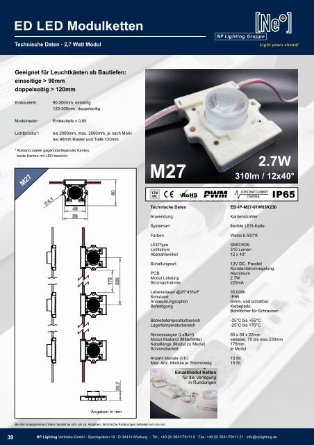 NEW: NP Lighting Katalog 2022 - LED Lösungen für Werbetechnik, Laden- und Messebau