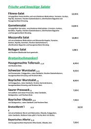 Speisekarte Sommerkeller 2019 