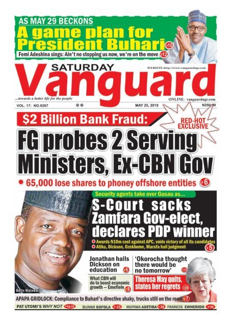 25052019 - FG probes 2 serving Ministers Ex CBN Gov