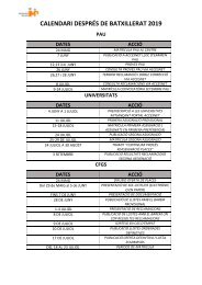 CALENDARI DESPRÉS DE BATXILLERAT